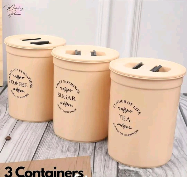 Tea-Sugar-Coffee Container - 3 Pcs