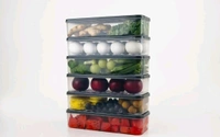 Modern Plastic 3 in 1 Multi Use Container for Kitchen, Pack of 6