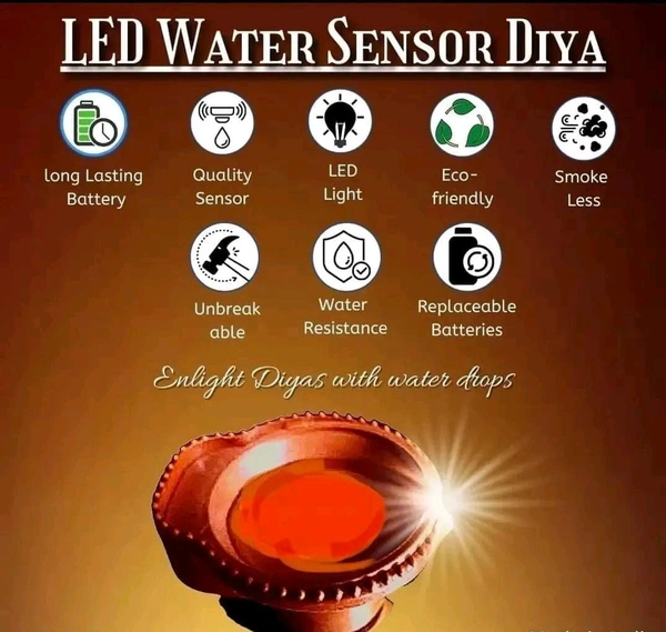 Led Water Sensor Diya 12pc
