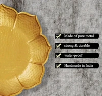 Elegant Design Decorative Lotus Shaped Handcrafted Urli Bowl Traditional Tea Light Candles