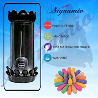 Classy Ceramic Incense Holder Shiv Ling Incense Burner with 30 Back Flow Incense Cones , Aromatherapy Ornament Home Decor