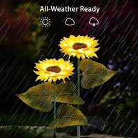 Sunflower Solar Lights Waterproof Garden Lights 20 LED Starburst Swaying Lights Solar Outdoor Garden Decor for Balcony Garden lawn Pack Of 2