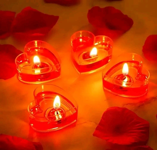 Rose Scented Heart Shaped Candle  - 24