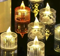 Smokeless and Flameless Acrylic 3D Led Tea Light Candle for Outdoor and Indoor Festival Decoration(Set of 6)