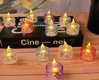 Smokeless and Flameless Acrylic 3D Led Tea Light Candle for Outdoor and Indoor Festival Decoration(Set of 6)