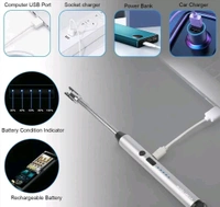 Silver Electric Gas Lighter for Kitchen Use Candle Lighter Plasma Lighter