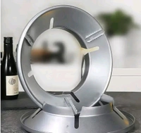 Heavy Silver Manual Gas Stove Stand Gas Saver Burner Stand (Silver) - 1Pc