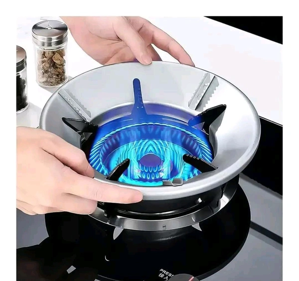 Heavy Silver Manual Gas Stove Stand Gas Saver Burner Stand (Silver) - 1Pc