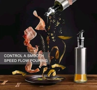 Glass Oil Dispenser with Steel Cover  - 1pc