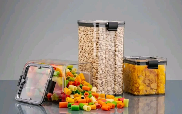 kitchen storage containers 500ml 1100ml 1700ml lock containers (pack of 12,Black)