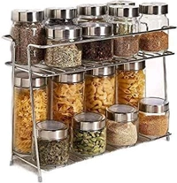 Combo Pack Of Stainless Steel Coconut Opener Straight Peeler And Stainless Steel Spice Rack For Multipurpose Use
