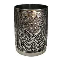  Silver Designer Handcrafted Steel Drinking Glass