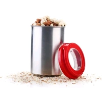 Steel Airtight Containers Set For Kitchen Storage, 1200ml, Set of 2 (Red)