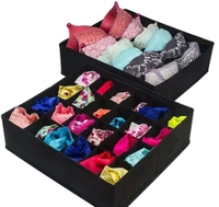 Set of 4 Foldable Storage Box Drawer Divider Organizer Closet Storage for Socks Bra Tie Scarfs 