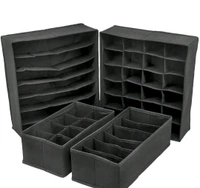 Set of 4 Foldable Storage Box Drawer Divider Organizer Closet Storage for Socks Bra Tie Scarfs 