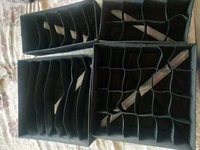 Set of 4 Foldable Storage Box Drawer Divider Organizer Closet Storage for Socks Bra Tie Scarfs 