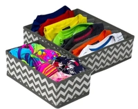 Set of 4 Foldable Storage Box Drawer Divider Organizer Closet Storage for Socks Bra Tie Scarfs 