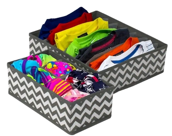Set of 4 Foldable Storage Box Drawer Divider Organizer Closet Storage for Socks Bra Tie Scarfs 