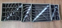 Set of 4 Foldable Storage Box Drawer Divider Organizer Closet Storage for Socks Bra Tie Scarfs 