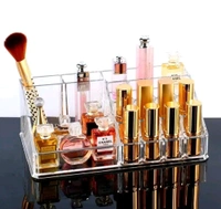 16 Section Lipstick Storage Acrylic Stand Mascara Nail Paint Lipstick Holder Dressing Table Bathroom Organizer (Small- 16 section)