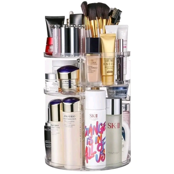 Cosmetic Makeup Storage Holder Organizer Adjustable 360 Rotation Box Case Makeup Storage Rack Desk Top Organizer Cosmetics Skin Care Products Organizer