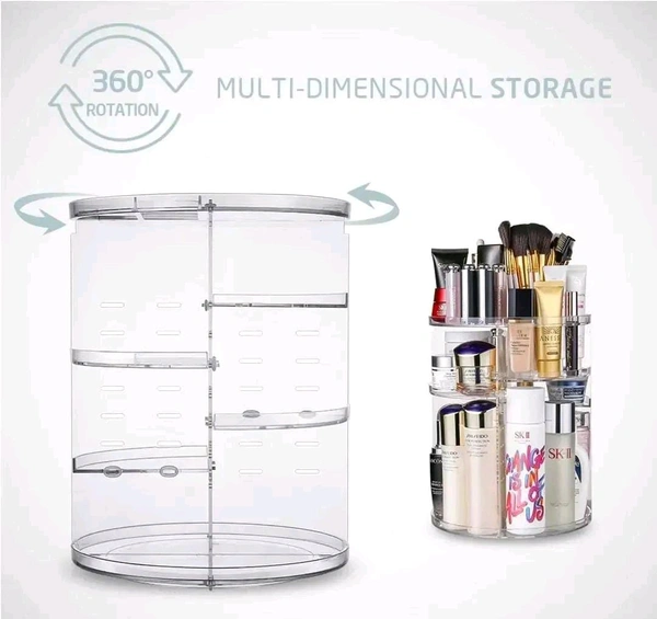 Cosmetic Makeup Storage Holder Organizer Adjustable 360 Rotation Box Case Makeup Storage Rack Desk Top Organizer Cosmetics Skin Care Products Organizer