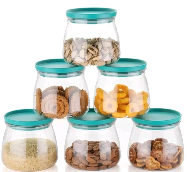 BPA FREE Transparent Plastic Jar - 6pc (900ml)