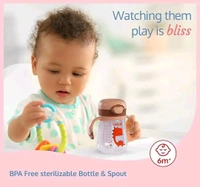 150ml Anti Spill Interchangeable Sippy Cup with Soft Silicone Spout and Straw
