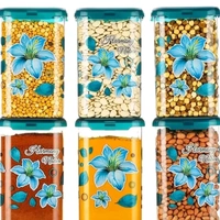 1100ml 6pc BPA Free Airtight Plastic Storage Containers