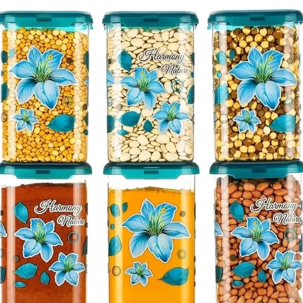 1100ml 6pc BPA Free Airtight Plastic Storage Containers