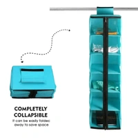 Cloth Hanging Storage Wardrobe Organizer with PVC Zippered Closure 6 Shelves