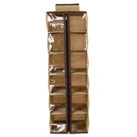 Cloth Hanging Storage Wardrobe Organizer with PVC Zippered Closure 6 Shelves