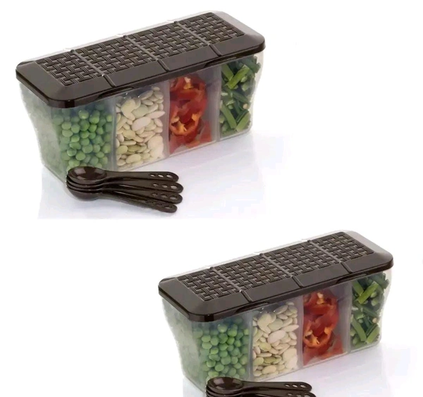 4 in 1 Multipurpose 4 Section Kitchen, Fridge Storage Airtight Container Set
