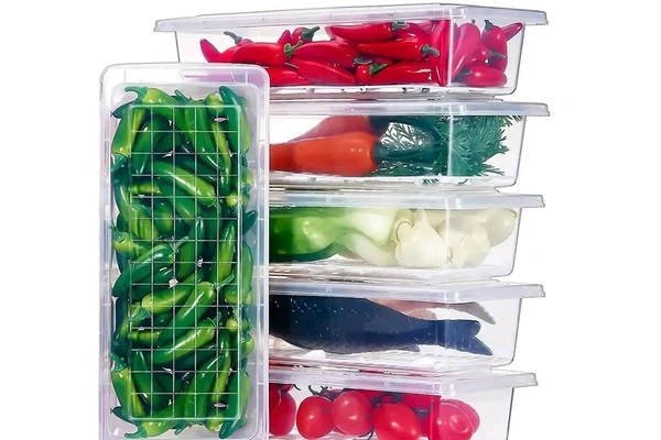 Fridge Storage Conatiner Set of 6 Freezer Container 1500ml