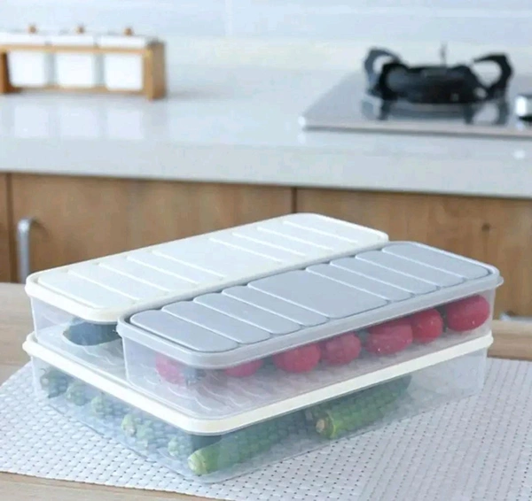 Vegetable Fruits Fresh Organizer Storage Box With Lid (Set Of 3)