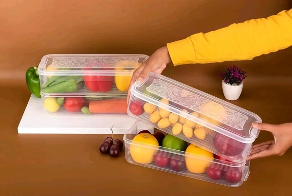 2000 ML - Pack of 1  Fridge Storage Boxes for Vegetables Fridge Organizers Case