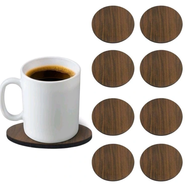 Wooden Round Drink Coasters with Decorative Holder