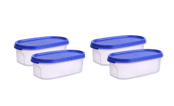 Kitchen 600 ml Oval Container For Grocery  Snacks Storage (Pack Of 4)
