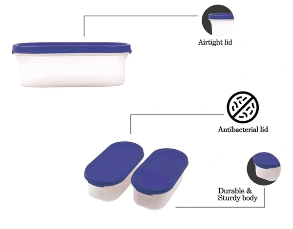 Kitchen 600 ml Oval Container For Grocery  Snacks Storage (Pack Of 4)