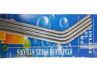 Reusable BPA-Free Stainless Steel Metal, Thick, Long, Dishwasher Safe Stainless Steel Drinking Straws