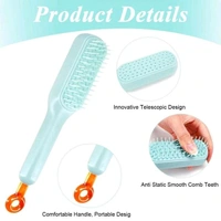 Self-Cleaning Anti-Static Massage One-Pull Clean Massage Comb Easy Clean Hair Brush (Pack Of 1