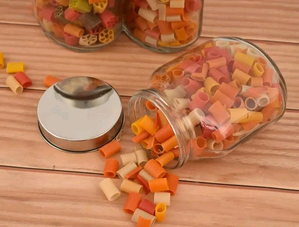 Puchku Peanut Glass Jars for Kitchen Storage With Metal Lid, 600 ml (Clear, 3 Pieces)