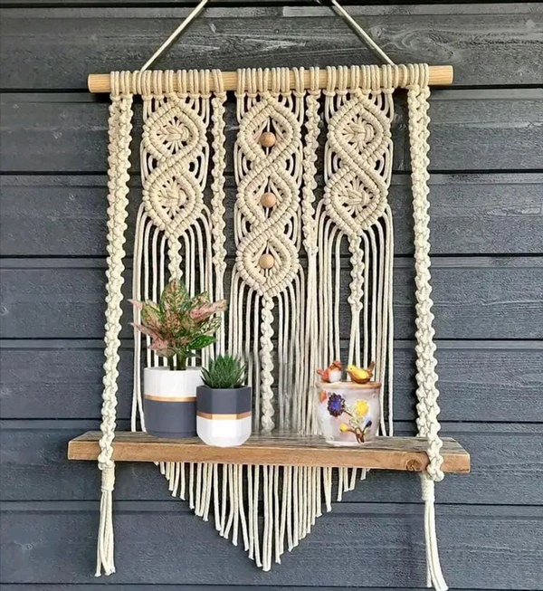 Macrame Wall Hanging Shelf