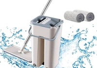 Floor Flat Mop with Bucket + 2 Reusable Pads for Floor Clean.