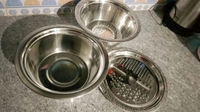 3 In 1 Stainless Steel Basin Grater Colander With Lids