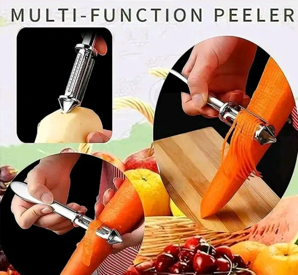 Stainless Steel Chopping Board with Peeler