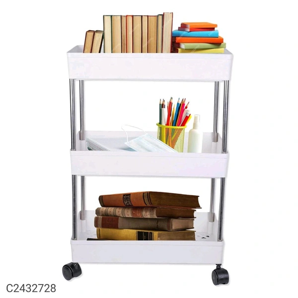 Multipurpose Storage Organizer Slim Rack Shelf With Wheels