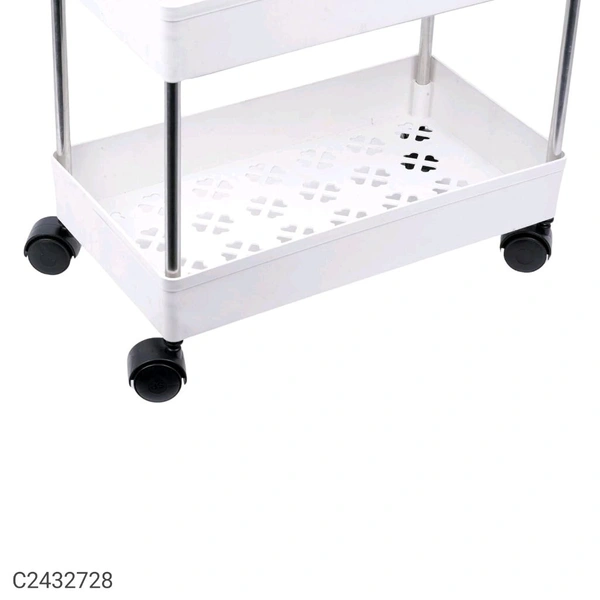 Multipurpose Storage Organizer Slim Rack Shelf With Wheels