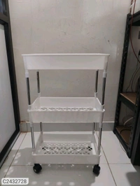 Multipurpose Storage Organizer Slim Rack Shelf With Wheels