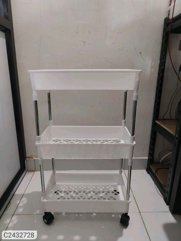 Multipurpose Storage Organizer Slim Rack Shelf With Wheels